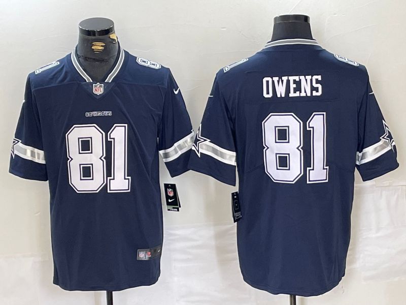 Men Dallas Cowboys #81 Owens Blue Second generation 2024 Nike Vapor Limited NFL Jersey style 1